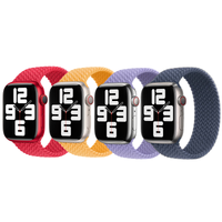 Apple 4 Pack Apple Bracelet Solo tressé Apple Watch| 38/40/41/42 mm - Taille 9 - (PRODUCT)RED / Maize / Lavender / Storm Blue