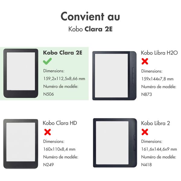 imoshion Étui á rabat Kobo Clara 2E / Tolino Shine 4 - Bleu foncé