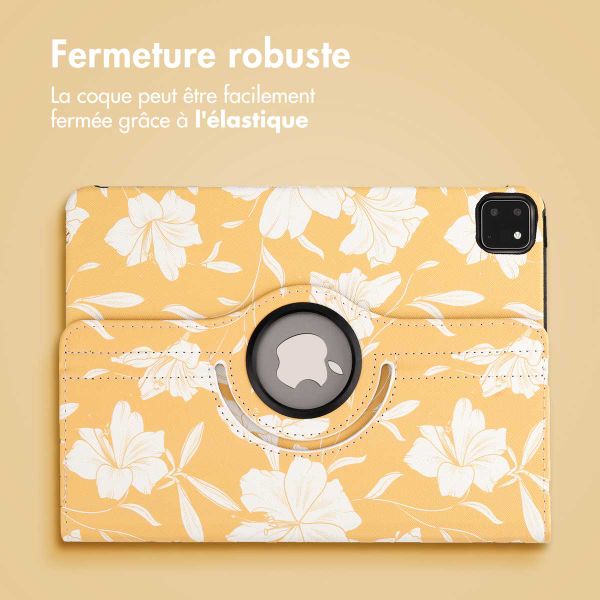 imoshion Coque tablette Design rotatif à 360° iPad Pro 11 (2018/2020/2021/2022) - Yellow Flowers