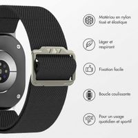 imoshion Bracelet en nylon élastique Samsung Galaxy Watch 8 (Classic) - 40 / 44 / 46mm - Noir