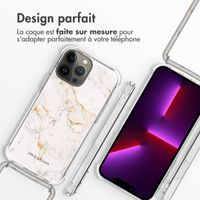 imoshion Coque Design avec cordon iPhone 13 Pro Max - White Marble