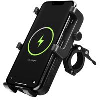 imoshion Support de téléphone pour vélo avec powerbank - Support de téléphone vélo - Powerbank sans fil - 5 000 mAh - Noir