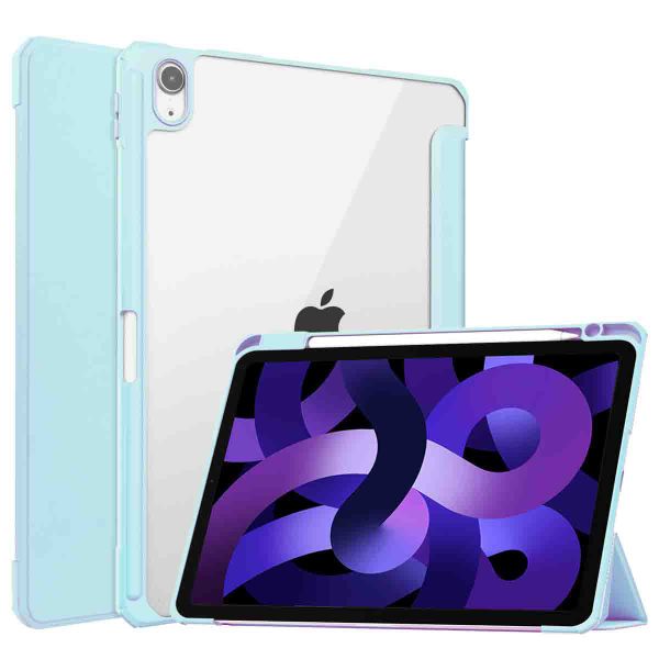 imoshion Coque tablette rigide Trifold Apple iPad Air 11 pouces (2025) M3 / (2024) M2 / Air 5 (2022) / Air 4 (2020) - Bleu clair