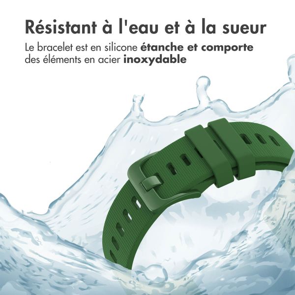 imoshion Bracelet sport en silicone avec boucle - Connexion universelle 20 mm - Vert foncé