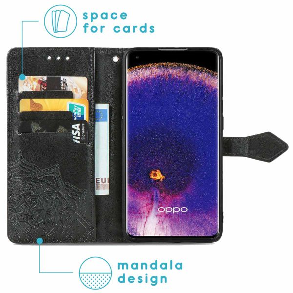 imoshion Etui de téléphone Mandala Oppo Find X5 Pro 5G - Noir