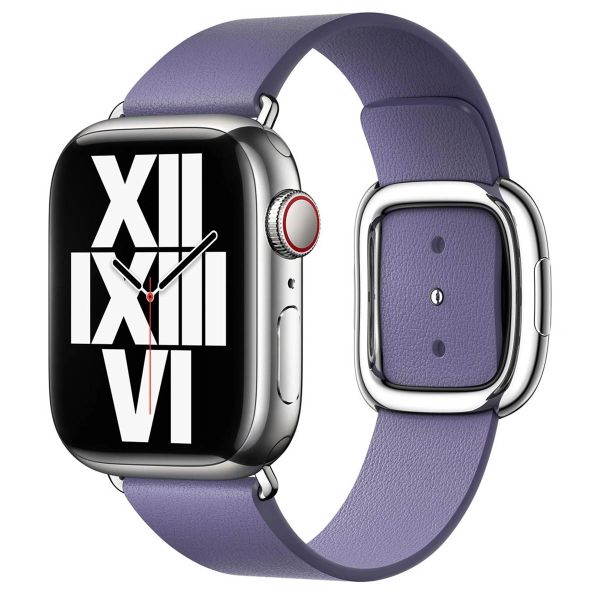 Apple Leather Band Modern Buckle Apple Watch Series 1 á 9 / SE (38/40/41 mm) | Series 10 (42 mm) - Taille L - Wisteria