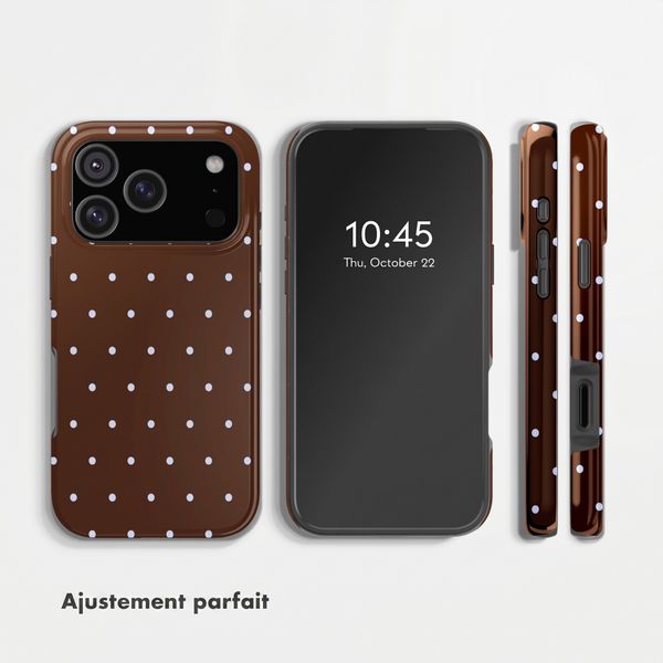 Selencia Coque arrière Vivid avec MagSafe Apple iPhone 17 Pro - Happy Dots Chocolate