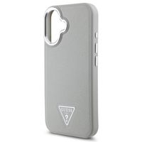 Guess Coque Grained Triangle MagSafe iPhone 16 - Beige