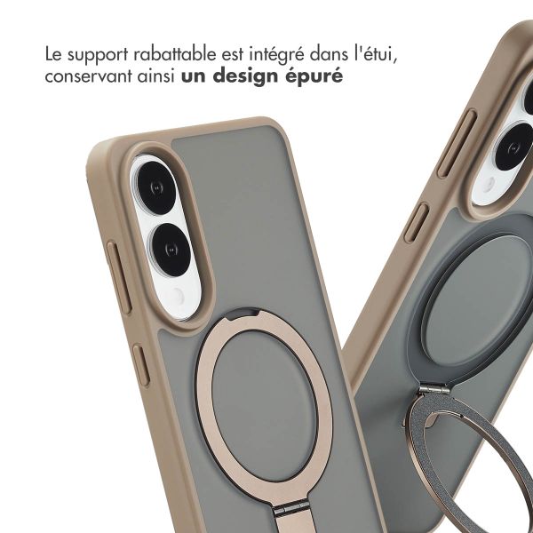 Accezz Coque Ring Stand avec MagSafe Samsung Galaxy S25 Edge - Marron