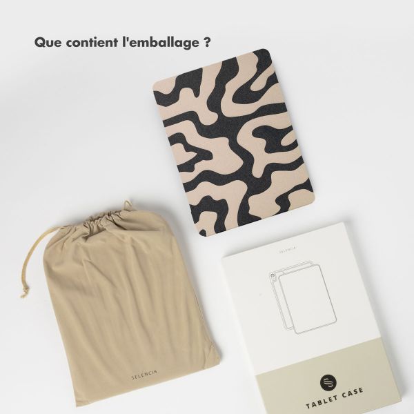 Selencia Coque tablette Vivid Apple iPad 9 (2021) 10.2 pouces / iPad 8 (2020) 10.2 pouces / iPad 7 (2019) 10.2 pouces - Art Wave Black