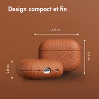 Accezz Coque en Cuir véritable Apple AirPods Pro 2 - Cognac