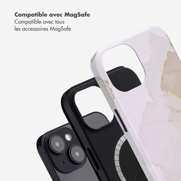 Selencia Coque arrière Vivid avec MagSafe Apple iPhone 14 - Marble Light Brown