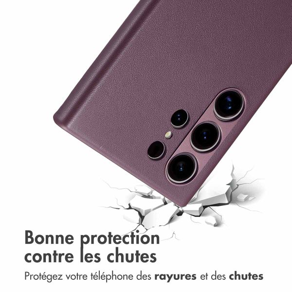 Accezz Coque arrière en cuir avec MagSafe Samsung Galaxy S24 Ultra - Heath Purple