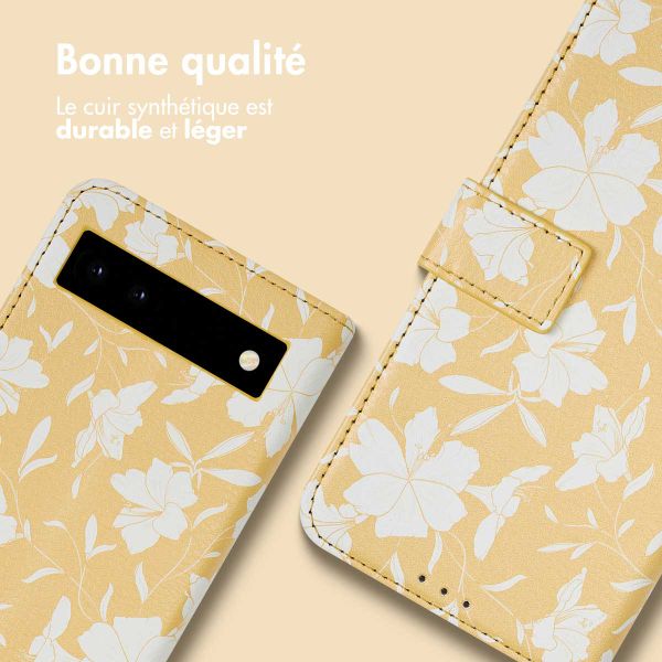 imoshion ﻿Étui de téléphone portefeuille Design Google Pixel 6a - Yellow Flowers