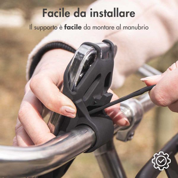 imoshion Support de téléphone en silicone pour vélo - Universel - Noir