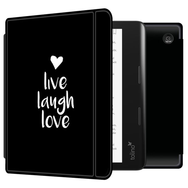 imoshion Design Slim Hard Sleepcover avec support Kobo Sage / Tolino Epos 3 - Live Laugh Love