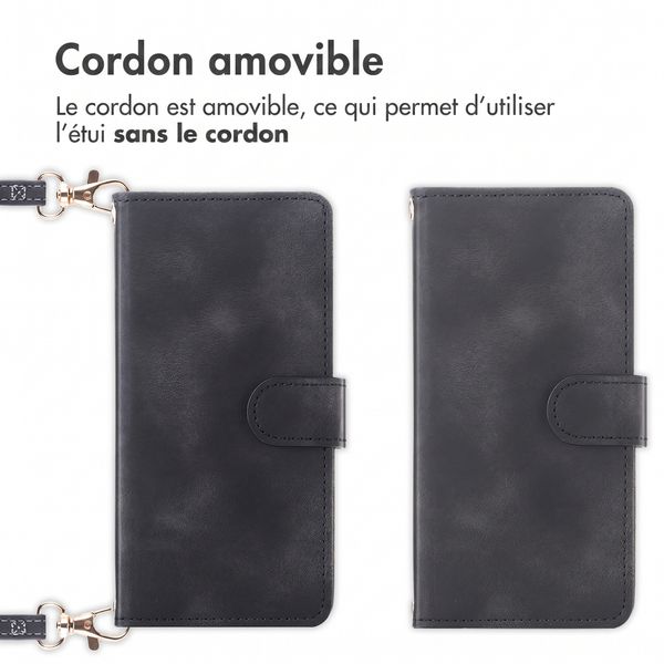 imoshion Etui de télephone portefeuille avec cordon Motorola Moto G77 - Noir
