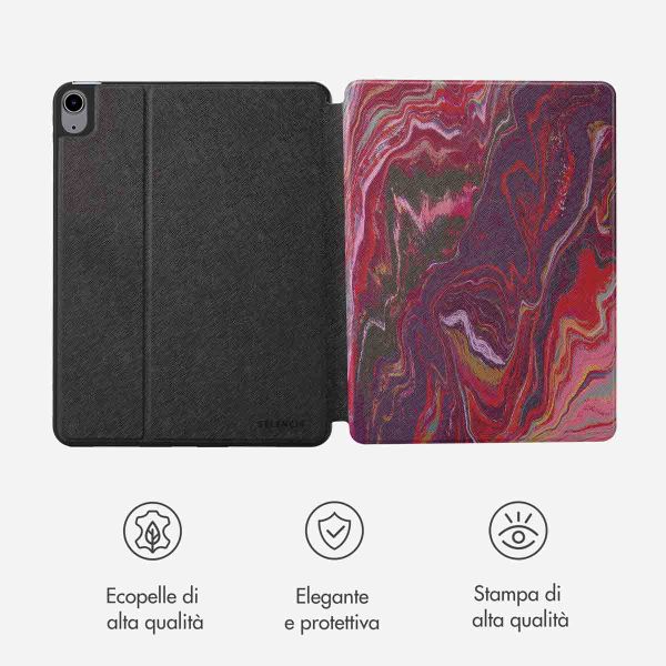 Selencia Coque tablette Vivid Apple iPad Air 11 pouces (2026) M4 / (2025) M3 / (2024) M2 / Air 5 (2022) / Air 4 (2020) - Marble Plum