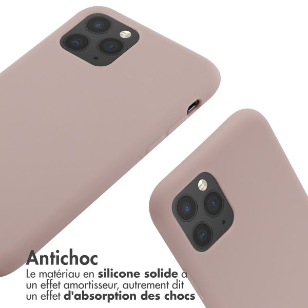 imoshion Coque en silicone avec cordon Apple iPhone 11 Pro - Sand Pink