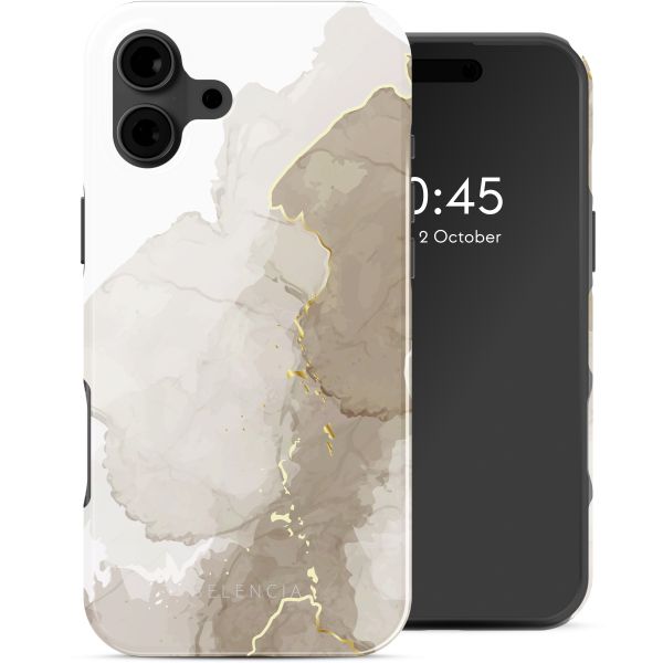 Selencia Coque arrière Vivid avec MagSafe Apple iPhone 16 - Marble Light Brown