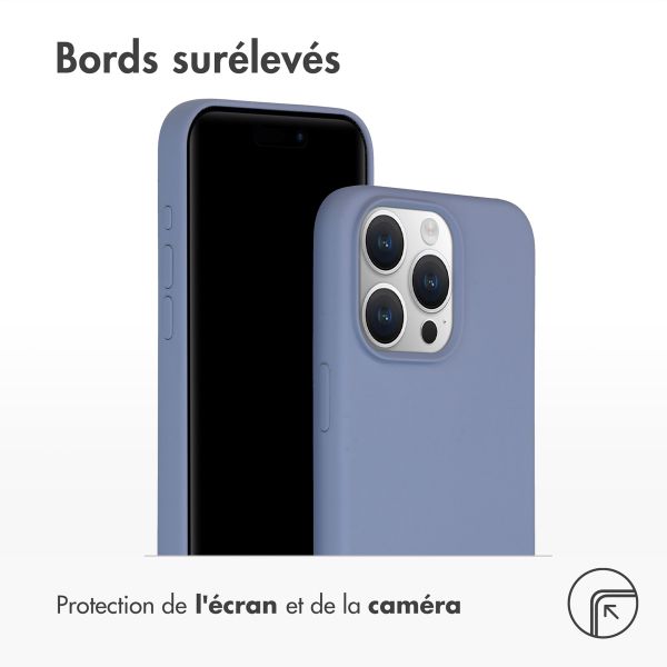 Accezz Coque Liquid Silicone Apple iPhone 15 Pro Max - Lavender Gray