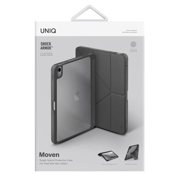Uniq Étui Moven Apple iPad 11 (2025) 11 pouces A16 / iPad 10 (2022) 10.9 pouces - Charcoal