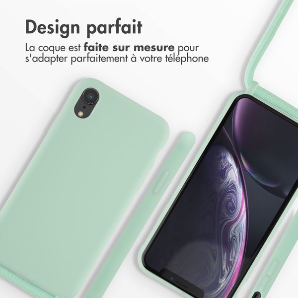 imoshion Coque en silicone avec cordon Apple iPhone Xr - Vert menthe
