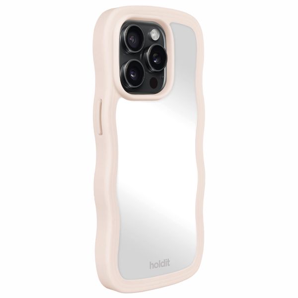 Holdit Coque Wavy iPhone 15 Pro - Light Beige / Mirror