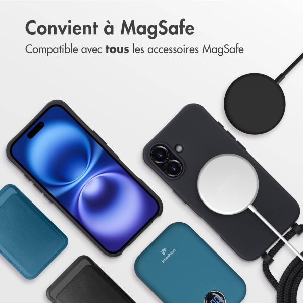 imoshion Coque de couleur avec cordon amovible MagSafe iPhone 16 - Black