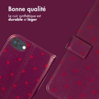 imoshion Étui de télephone portefeuille Design Apple iPhone SE (2022 / 2020) / 8 / 7 / 6(s) - Crush Check Coral Dust