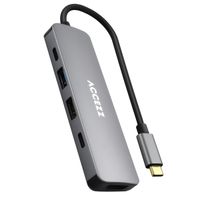 Accezz Hub USB-C 5-en-1 - 4K 30Hz Ultra HD - Charge de 100 watts - Station d'accueil