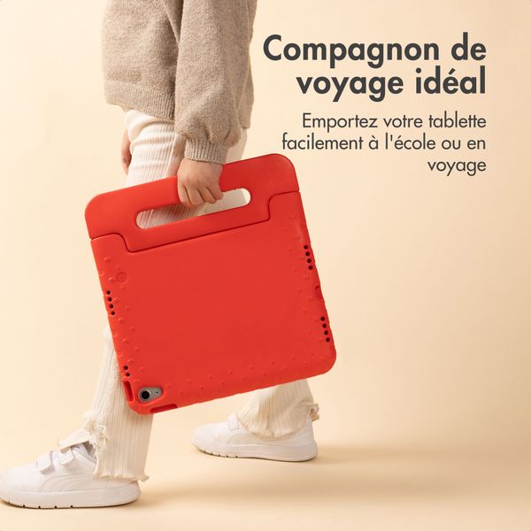 imoshion Coque kidsproof avec poignée Apple iPad 11 (2025) 11 pouces A16 / iPad 10 (2022) 10.9 pouces - Rouge