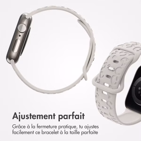 imoshion Bracelet en silicone imprimé léopard Apple Watch Series 1 - 9 / SE (38/40/41 mm) | Series 10 / 11 (42 mm) - Lumière stellaire