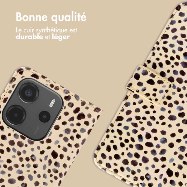 imoshion Étui de télephone portefeuille Design Xiaomi Redmi Note 14 (4G) - Black And White Dots