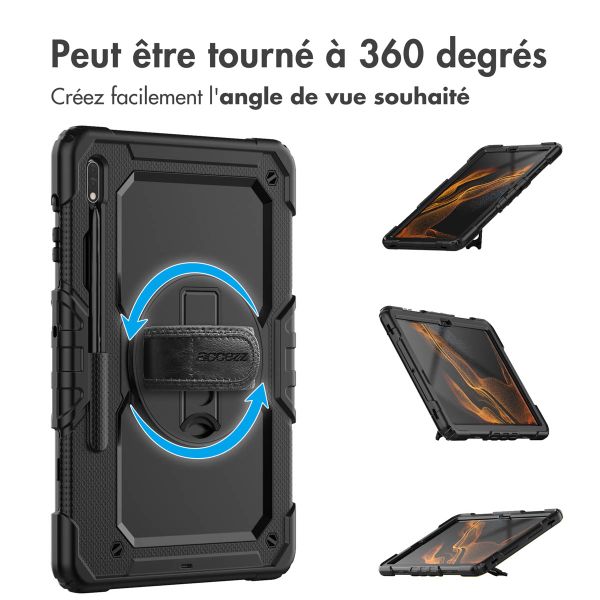 Accezz Coque arrière Defender XT Samsung Galaxy Tab S8 Plus / S7 Plus / S7 FE 5G - Noir