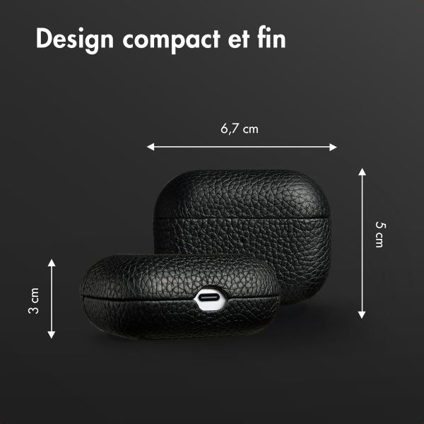 Accezz Coque en Cuir véritable Apple AirPods Pro - Noir