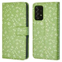 imoshion ﻿Étui de téléphone portefeuille Design Samsung Galaxy A52(s) (5G/4G) - Green Flowers