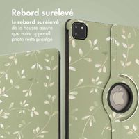 imoshion Coque tablette Design rotatif à 360° Apple iPad Air 13 pouces (2025) M3 / (2024) M2 - Green Flowers