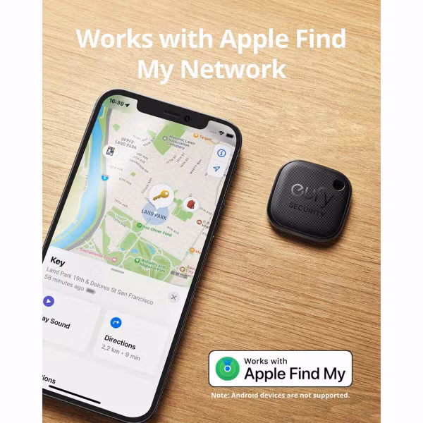 Eufy Smart Tracker Link - Tracker Bluetooth pour iOS - 4 Pack - Noir