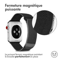 imoshion Bracelet magnétique milanais Apple Watch Series 1 - 9 / SE (38/40/41 mm) | Series 10 / 11 (42 mm) - Taille S - Noir