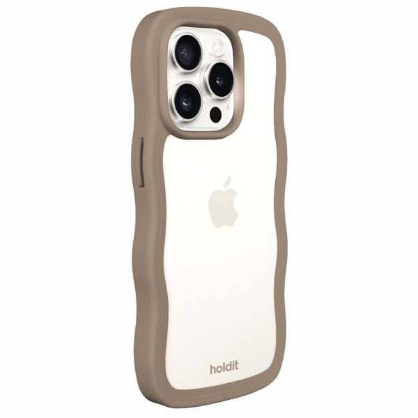 Holdit Coque Wavy iPhone 15 Pro - Mocha Brown / Transparent