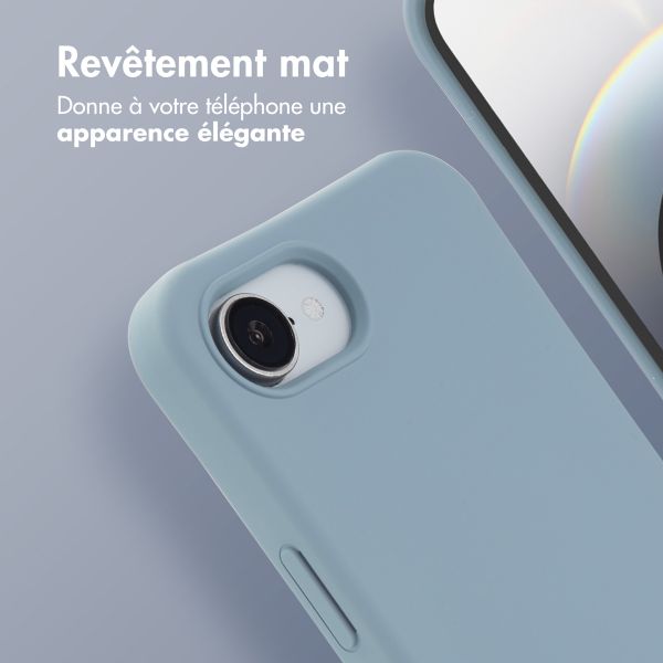 imoshion Coque arrière Color avec cordon amovible et MagSafe Apple iPhone 16e - Ash Blue