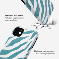 Selencia Coque arrière Vivid Tough iPhone 11 - Colorful Zebra Pine Blue