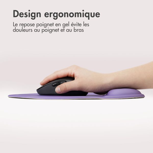 imoshion Tapis de souris ergonomique - Tapis de souris avec repose-poignet - 30 x 25 cm - Lilas