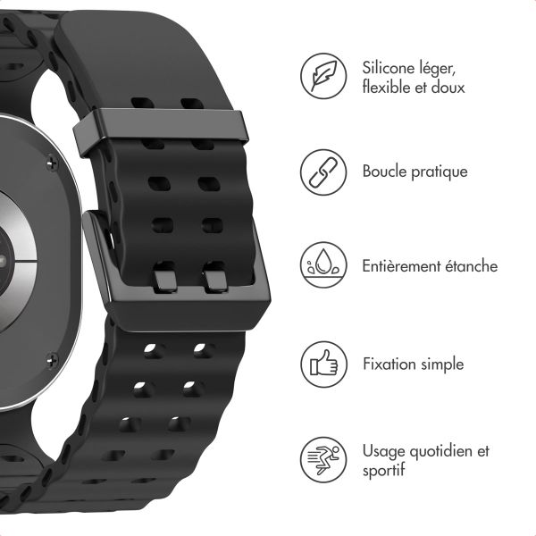 imoshion Bracelet Ocean en silicone Samsung Galaxy Watch 8 (40/44mm) / Classic (46mm) - Noir