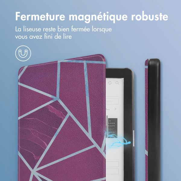 imoshion Design Slim Hard Sleepcover Kobo Clara HD - Bordeaux Graphic