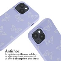 imoshion Coque design en silicone avec cordon iPhone 15 - Butterfly