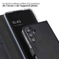 Selencia Étui de téléphone portefeuille en cuir véritable Samsung Galaxy S24 FE - Noir