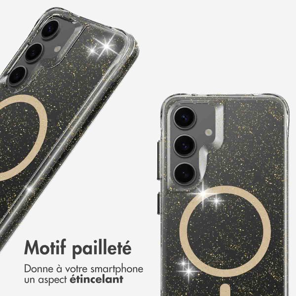 imoshion Coque arrière transparente Pailletée avec MagSafe Samsung Galaxy S24 - Doré