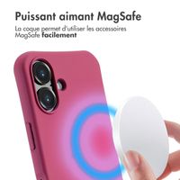 imoshion Coque arrière Color avec cordon amovible et MagSafe Apple iPhone 16 - Raspberry